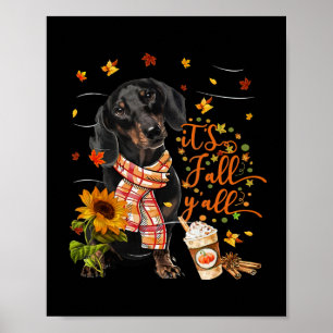 Poster É o Cachshund Dachshund Dog Hallowe de Ação de Gra