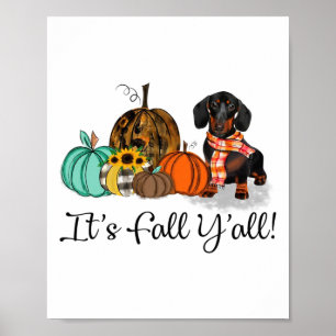 Poster É o Cachshund Dachshund Pumpkin Dog Halloween Co