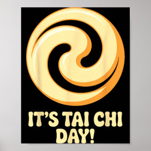 Poster É o Dia do Tai Chi Artes Marciais Bem-Estar Medita