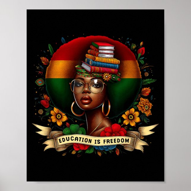 Poster É o Mês da História Negra da Liberdade de Educação (Frente)