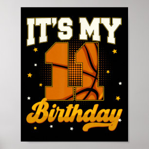 Poster É o meu 11º aniversário Sketll Boy 11 anos Present