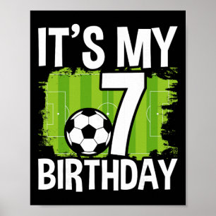 Poster É o meu 7º aniversário menino futebol Footbyll 7 a