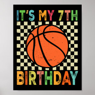 Poster É o meu 7º aniversário Sketll jogador de 7 anos de