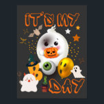 Poster É o meu Boo Day Crianças Fofo, Fantasma de Anivers<br><div class="desc">Você celebra seu aniversário no Dia das Bruxas? Procurando uma design fantasma de Halloween festa de aniversário? Não mais do que isso, é o meu filho do dia de beo. Fantasma de aniversário de Dia das Bruxas. Fantasmas bonitos de aniversário do Dia das Bruxas com balões, morcegos, abóbora e olho...</div>