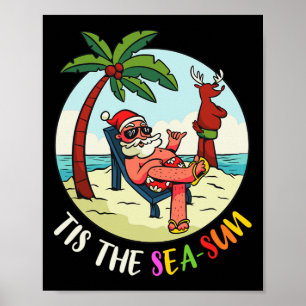 Poster É o Natal de Verão do Papai Noel Engraçado do Mar-