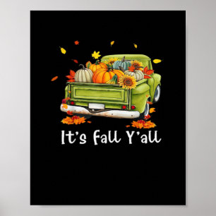 Poster É o outono, "Pumpkin Autumn Hello Fall Vintage"