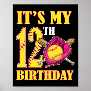 Poster É o Tema Softll do Meu 12º Aniversário Menina 12 A