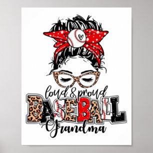Poster E Orgulhosa Vovó de Baseball Mensageira Bun Leopar