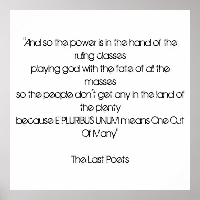 Póster E Plugribus Unum (Frente)