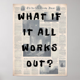 Poster E se tudo der certo - Estilo de jornal retrô