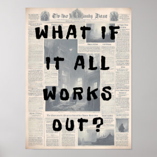 Poster E se tudo der certo - Estilo de jornal retrô
