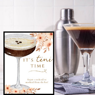 Poster É Sinal de Bar de Floral Espresso Martini da Hora 
