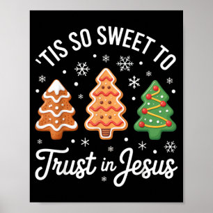 Poster É Tão Doce Confiar Em Jesus - Festivo Cristão