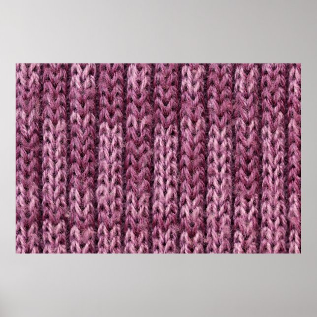 Poster É textura de tricô roxo para padrão e para trás (Frente)