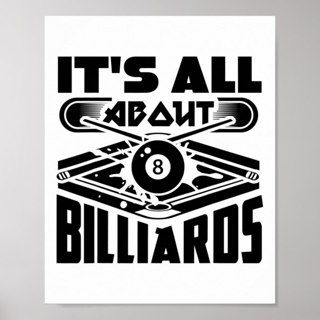 Poster É tudo sobre Billiard Piscina Billiard Player Dive (Frente)