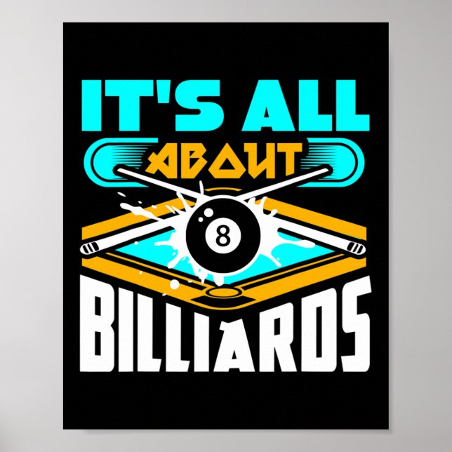 Poster É tudo sobre Billiard Piscina Billiard Player Dive (Frente)