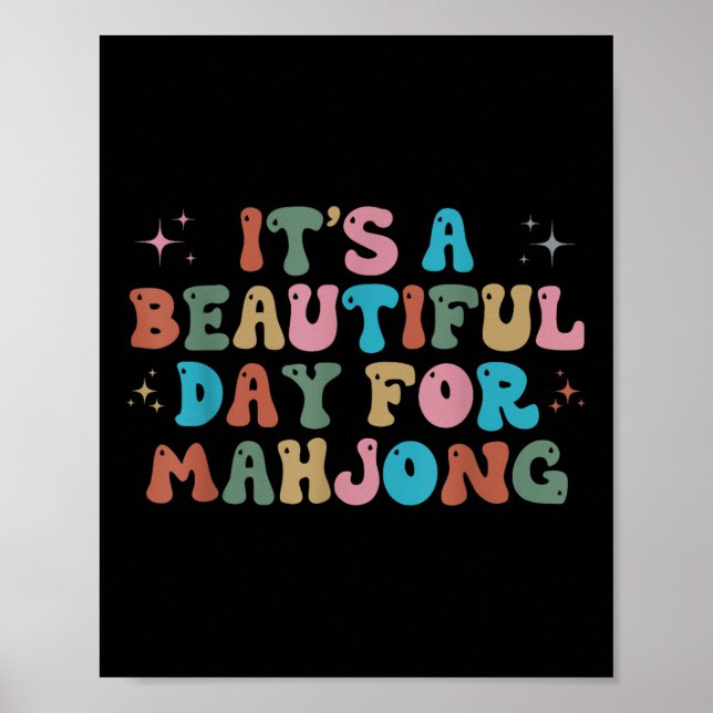 Poster É Um Belo Dia Para Mahjong, Funny Mahjong Wome (Frente)