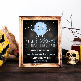 Poster É um Boo-y! Chá de fraldas de Halloween de Monstro