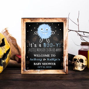 Poster É um Boo-y! Chá de fraldas de Halloween de Monstro