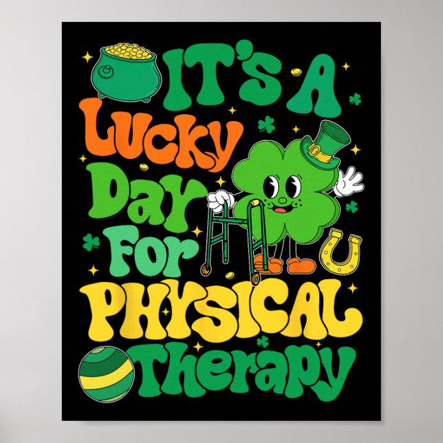 Poster É Um Dia de Sorte para a Fisioterapia St Patricks (Frente)