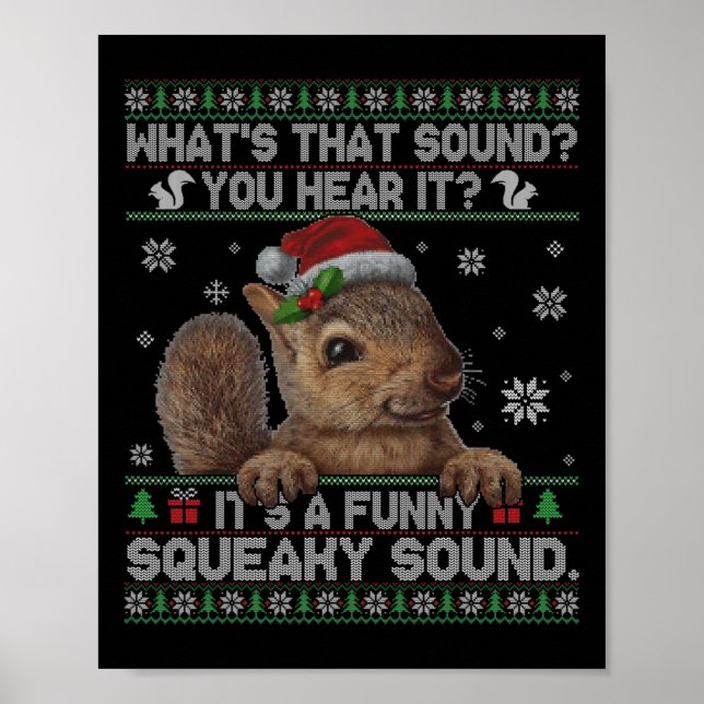 Poster É um esquilo de natal sorridente (Frente)