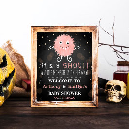 Poster É um Ghoul! Chá de fraldas de Halloween de Monstro
