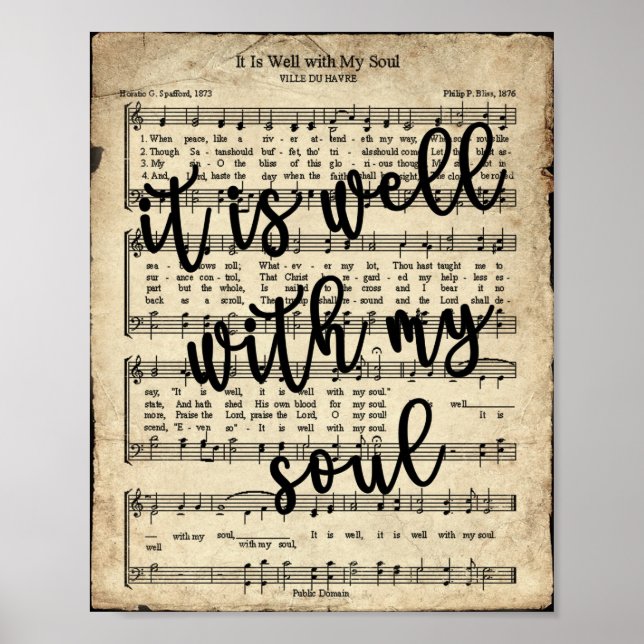 Poster É um Hymn Bem Vintage com Script (Frente)