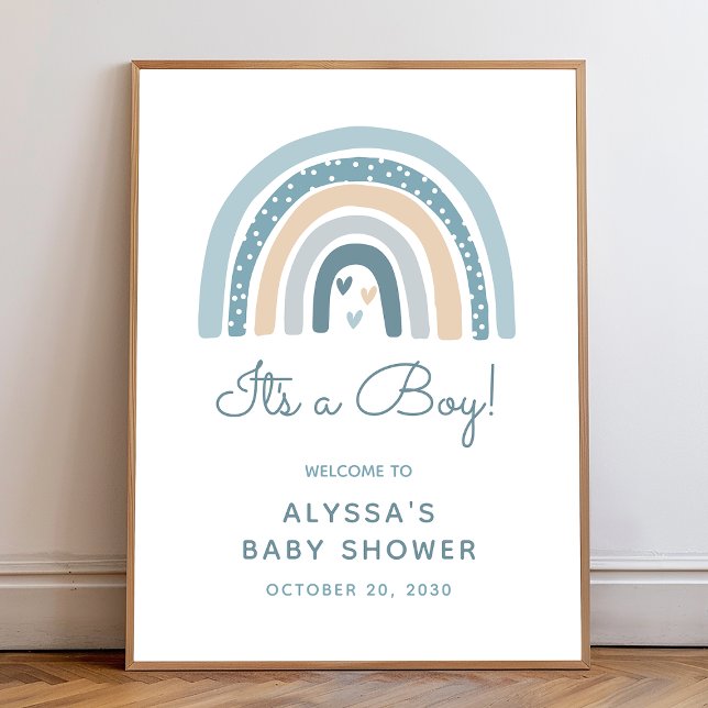 Poster É um menino Boho Arco-íris Placa de Boas-vindas ao (Criador carregado)