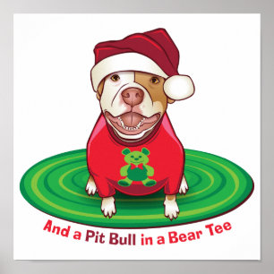 Póster E um pitbull em um T do urso