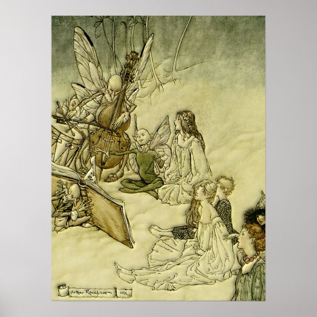 Póster E uma canção fada - Arthur Rackham (Frente)