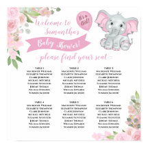 É uma garota! Chá de fraldas 6 Gráfico de lugares 