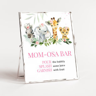 Poster É uma garota Safari Chá de fraldas mãe Bar Osa