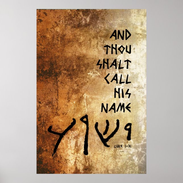 Póster ... e você chamará Seu Nome 'Yeshua' (Frente)