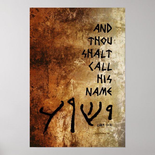 Póster E Você Shalt Chame Seu Nome Yeshua (Frente)