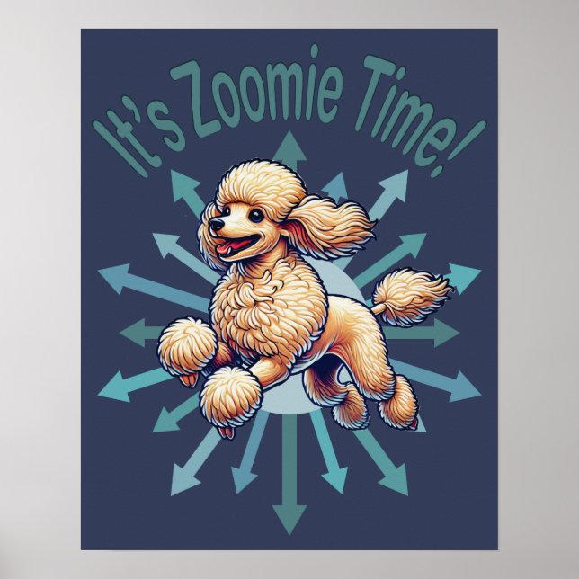 Poster É Zoomie Time Poodle (Frente)
