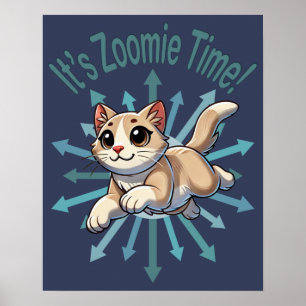 Poster É Zoomie Time Tan Bicolor Cat