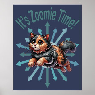 Poster É Zoomie Time Tortoise Shell Cat
