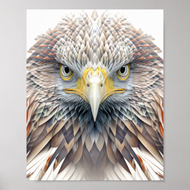 Poster Eagle Animal Retrait Nature Wildlife Painting (Frente)