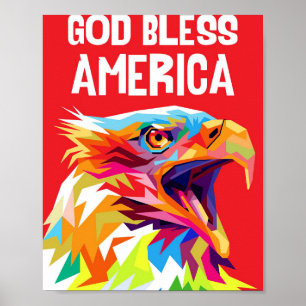 Poster Eagle Deus abençoe America