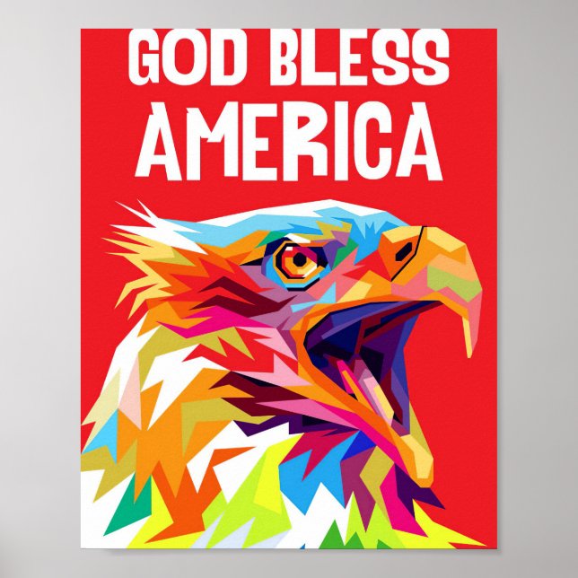 Poster Eagle Deus abençoe America (Frente)