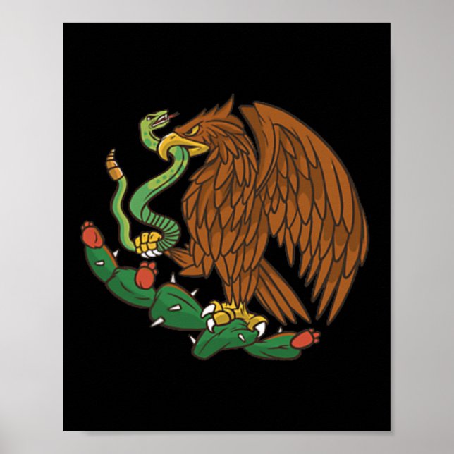 Poster Eagle Emblem México Bandeira Mexicana Cinco De May (Frente)