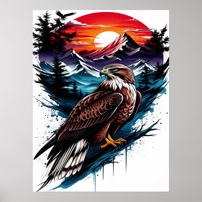 Poster Eagle in the mountain (Frente)