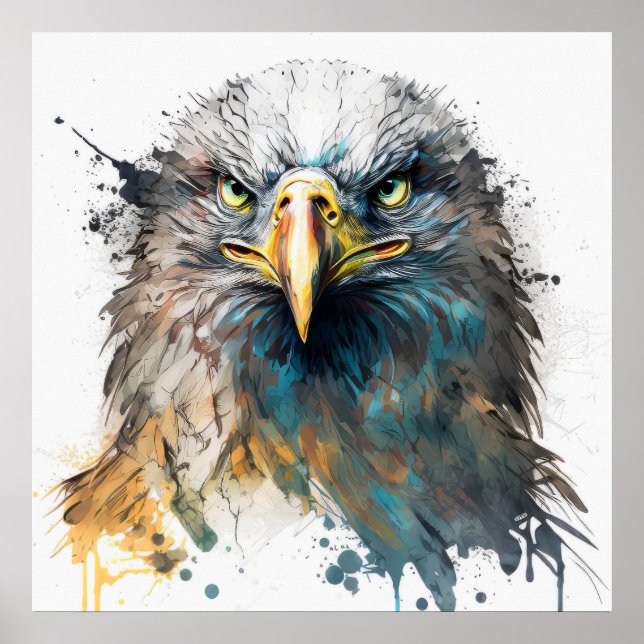 Poster Eagle Retrait Animal Painting Willife Outdoor (Frente)