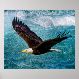 Poster Eagle Sofrendo acima da tempestade