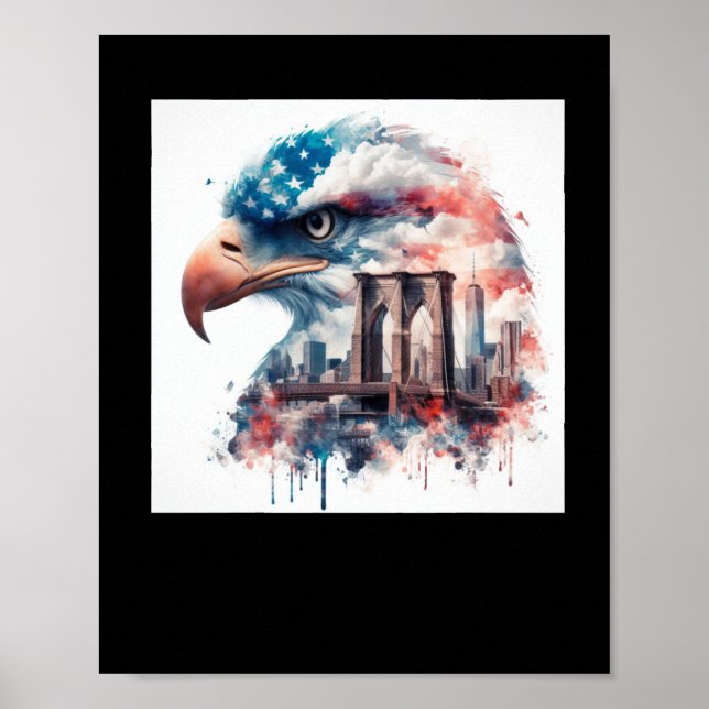 Poster Eagle Usa Sticker (Frente)