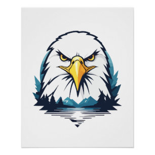 Póster Eagle Vetor Art Animal Modern Urban City Graphic