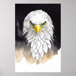 Poster Eagle Wild Animal Nature Watercolor Pintura