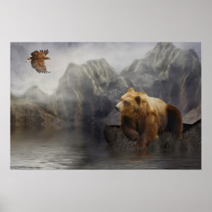 Póster Eaglebear Mtn. Águia, Urso