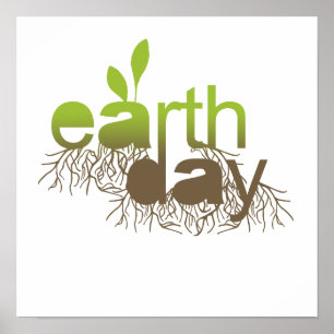 Poster Earth Day roots brown