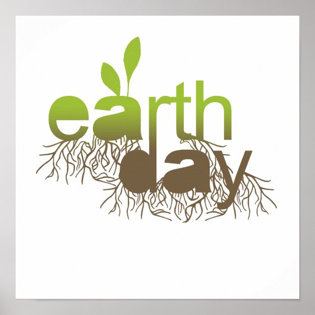 Poster Earth Day roots brown (Frente)